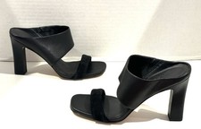 Vince Black Heeled Sandals QUINN Two Strap Mule Slides Women s Size 6 US NEW