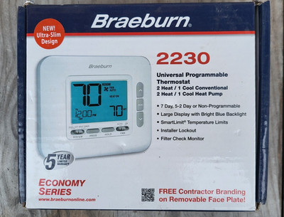 Braeburn 2230 2H/1C Programmable Thermostat with 4.4'' Display NEW