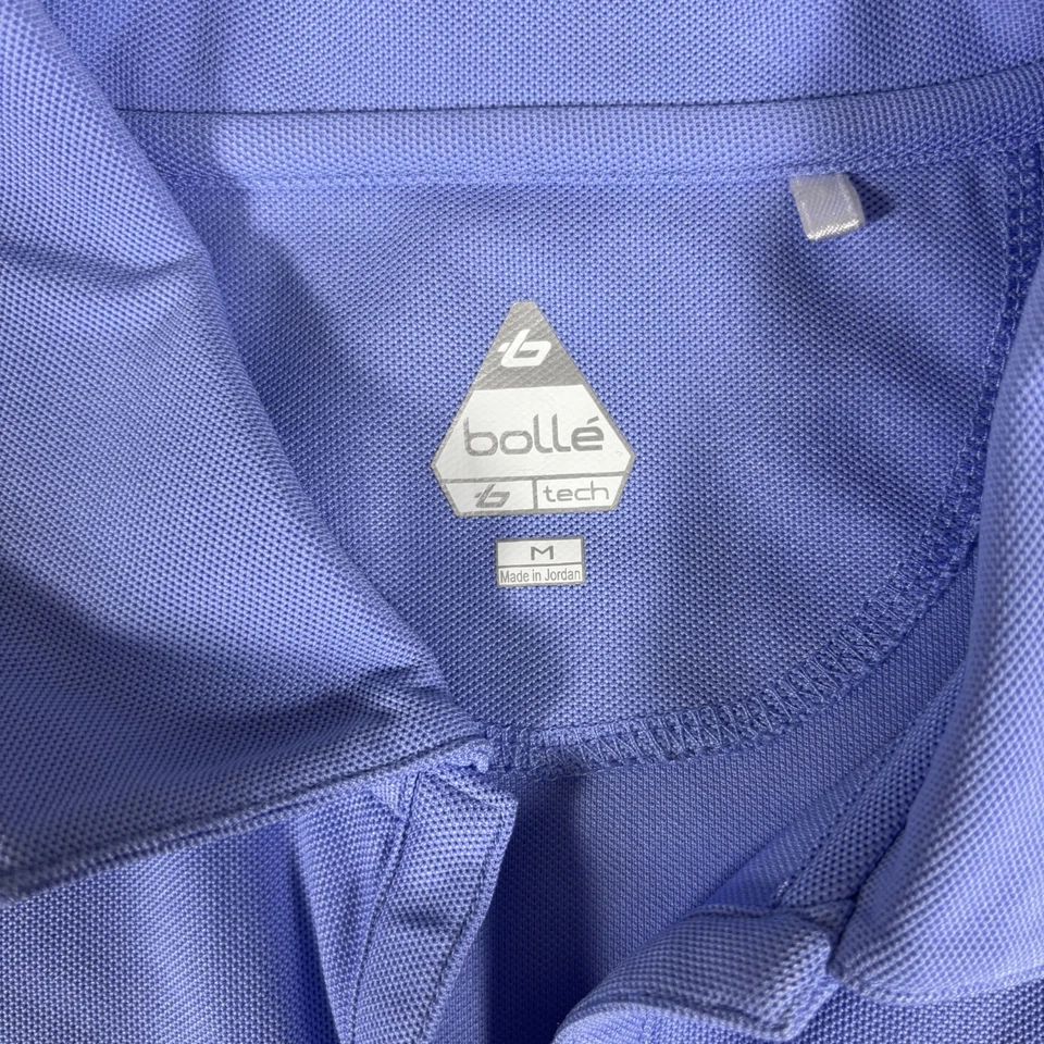 Camisa polo Bolle Tech para mujer mediana azul tejida tenis golf resort ropa exterior Foto 3 de 4