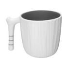 Toothbrush Cup with Handle Reusable Bathroom Tumbler Cup, Grey White