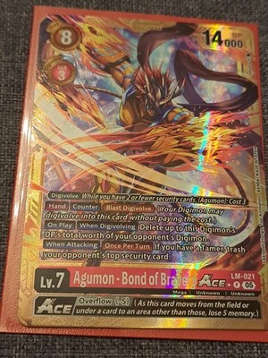 Agumon - Bond of Bravery Ace LM-021 * Gold AD1 DIGIMON GENERATION TCG NM 