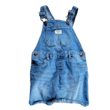 OshKosh B  gosh Girls Denim Overall Dress 4T Jean Jumper Adjustable Straps 4346