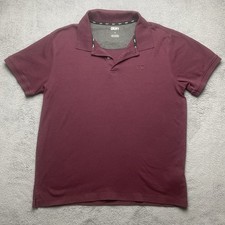 DKNY Polo Shirt Men's Short Sleeve Size Medium Maroon Casual Workwear Office