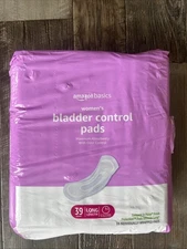 78 Count Amazon Basics Women's Incontinence Pads Long Length Bladder Control Max