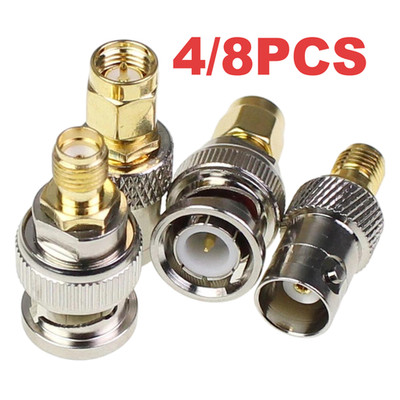 4/8PCS BNC to SMA Type Male Female RF Connector Adapter Test Converter Kit US