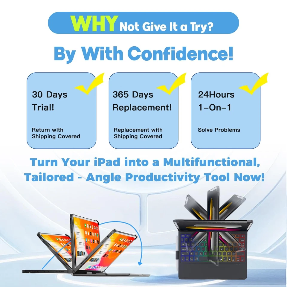 Keyboard Case for iPad Air 13 inch(M3/M2)&iPad Pro 13, iPad Pro 12.9(6th/5th ... - Image 3 of 4