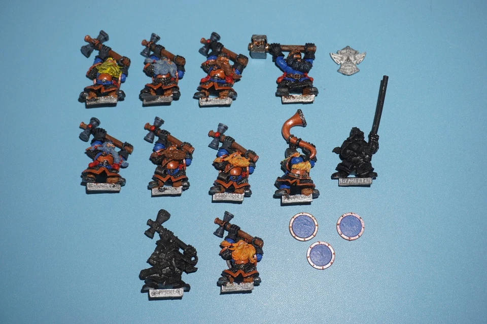 Warhammer Citadel Marauder Dwarf Hammerers & Lord Drong x 11 - Metal - Image 3 of 4