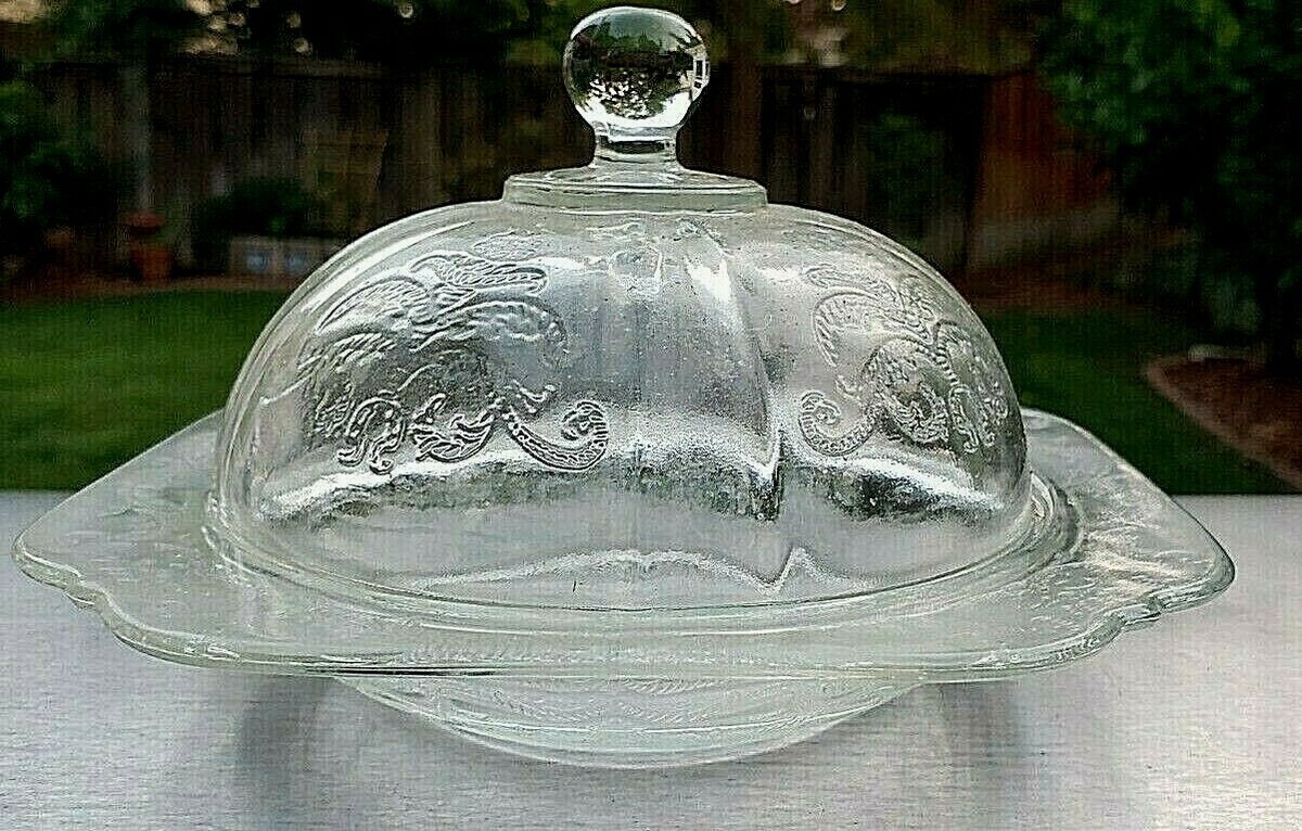 フェデラル　クリスタル 　マドリッドキャンディディッシュスクエアバタードーム Federal Glass MADRID Crystal Butter Dish and Cover | eBay