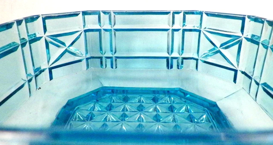 Bloque de columna azul compota cuenco vidrio O'Hara #500 EAPG prensado belleza antigua Foto 4 de 4