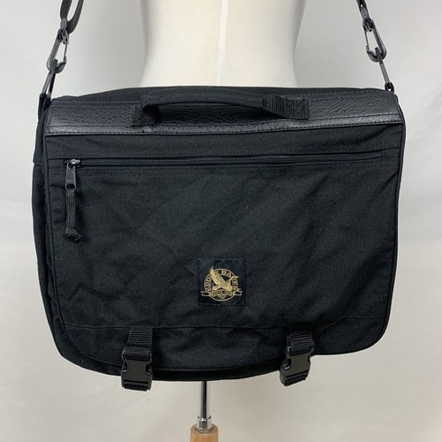 Eddie Bauer Laptop Bag School Crossbody Carry On Black Nylon Messenger Pockets - Afbeelding 2 van 12