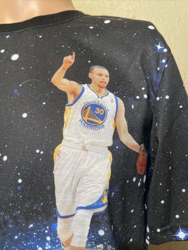 NBA Stephen Curry Space & Stars All Over Print Shirt Size Medium Men’s - Picture 4 of 12