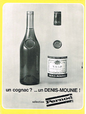 ADVERTISING ADVERTISING 114 1967 PERNOD cognac DENIS-MOUNIE