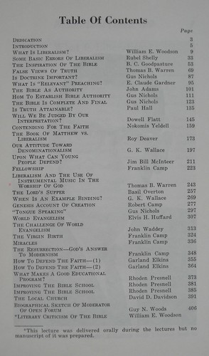 THE CHURCH FACES LIBERALISM ~ 1970 FREED HARDEMAN LECTURESHIP ~ Church of Christ - Picture 3 of 5