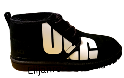 NEW MENS UGG NEUMEL CHOPD BLACK LOGO CHUKKA BOOTS US SIZE 10  display picture 2