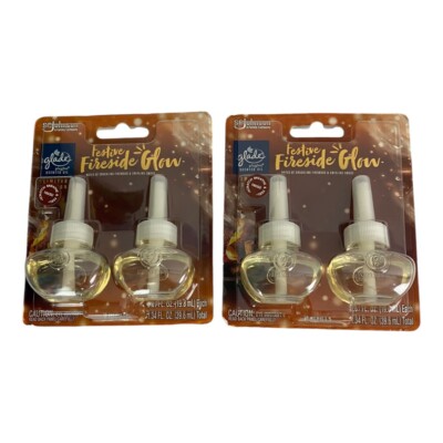 4 Glade Limited Edition Festive Fireside Glow Refills Holiday Scent