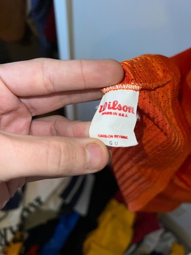 90s NFL Denver Broncos Wilson John Elway #7 Orange Jersey Football Medium 1990s - Picture 6 of 11