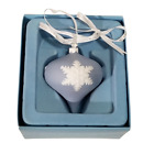 Wedgwood Jasperware Christmas Ornament Sphere Blue White Snowflake Neoclassical
