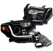 14-17 Toyota Tundra Truck Black Led Tube Projector Headlights Lamp50w 6000k Hid