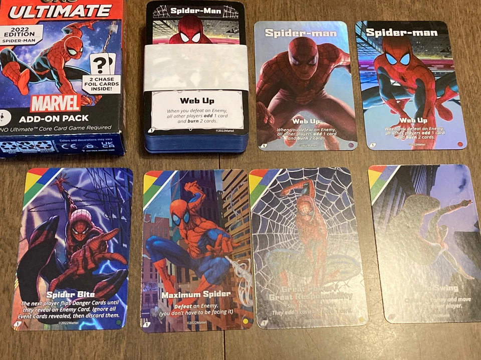 2022 Uno Ultimate Marvel Add-On SPIDER MAN Collection. Set W/ 6 Rare Foils!! - Image 4 of 4