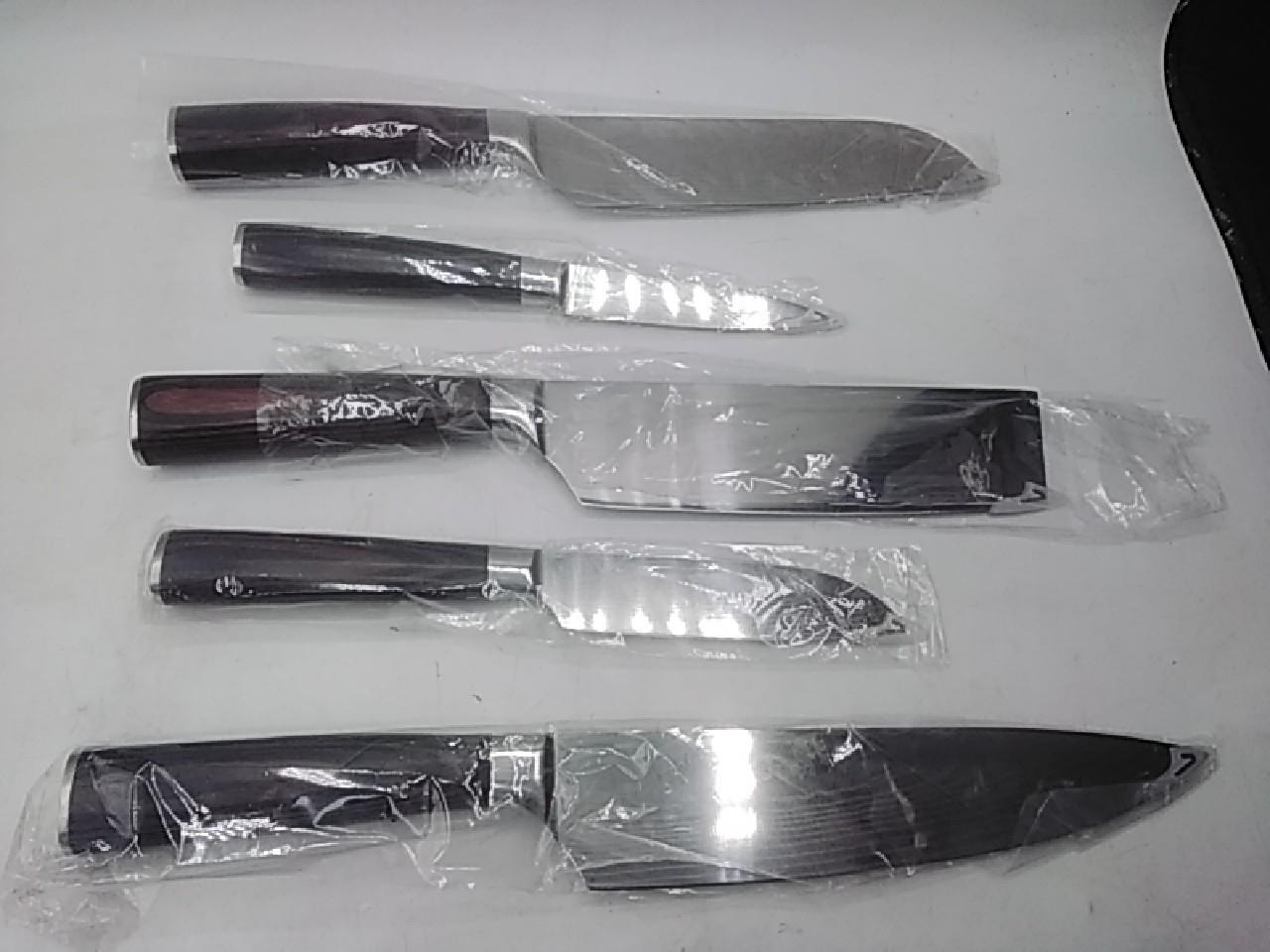 Kitchen Knives 5 Piece Set Stainless Japanese Damascus Pattern Steel
