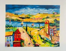Oleg Nikulov River View H/S Limited Serigraph on Paper Landscape City Art