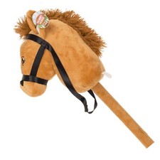 Steckenpferd Plüsch Hobby Horse braunes Pferd auf einem Stock für Kinder 85 cm