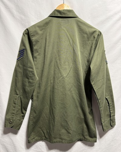 U.S. Air Force Vintage Green Utility Shirt W/patches Men’s 14.5X31(18”X27.5”) - Picture 5 of 11
