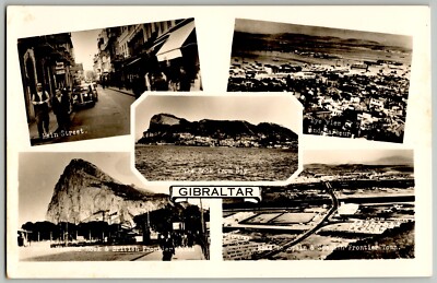Postcard. Multiple Views of Gibraltar. RPPC.