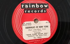 Eddie Miller 78rpm Single 10-inch Rainbow Records #70022 Sidewalks of New York 