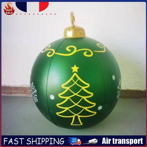 Boule Gonflable Géante De Noël PVC 60 Cm - Décoration Extérieure Avec Motifs Flocons De Neige, Pour Jardin, Porte, Intérieur/extérieur