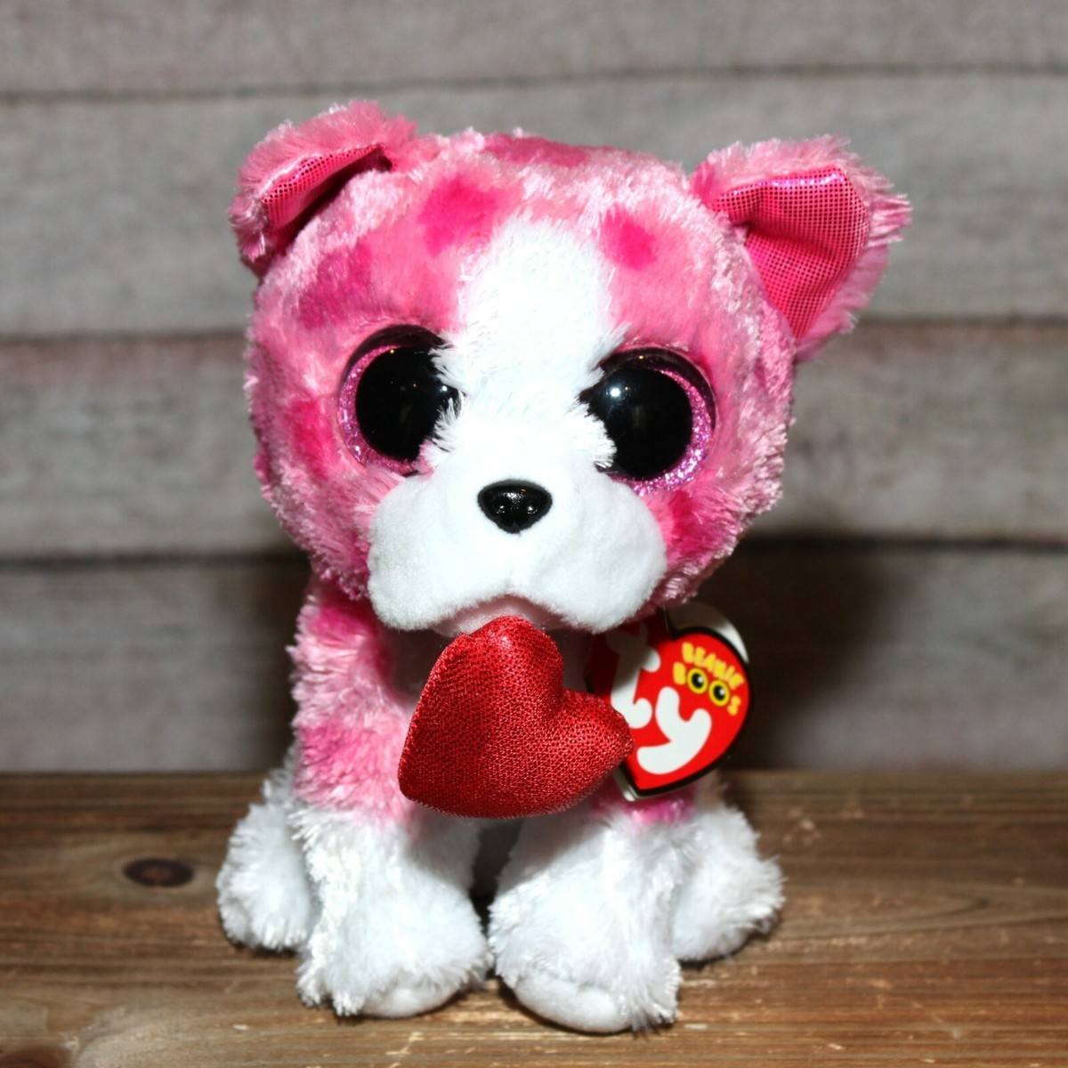 Ty Beanie Boo’s Valentine Rory Dog – Süßer Plüschhund Mit Herz, Ca. 15 Cm | Valentinstag 2024, Perfekt Als Geschenk