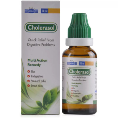 HAPDCO Homeopathic Cholerasol Drops (30ml) Get Relief from Nausea, Vomiting