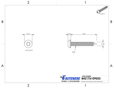 Viti Per Lamiera In Acciaio Inox 18-8, Testa Tonda, Attacco Quadrato, #10 X 1-1/4 (25 Pezzi)