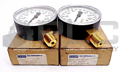 LOT OF 2 NEW WIKA 4253141 COMMERCIAL GAUGES TYPE 111.10 -160 PSI- SIZE 2.5''