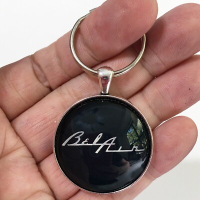 Vintage Chevrolet Bel Air Emblem Badge Glove Box Dash Pad 1.2'' Diameter Keychain