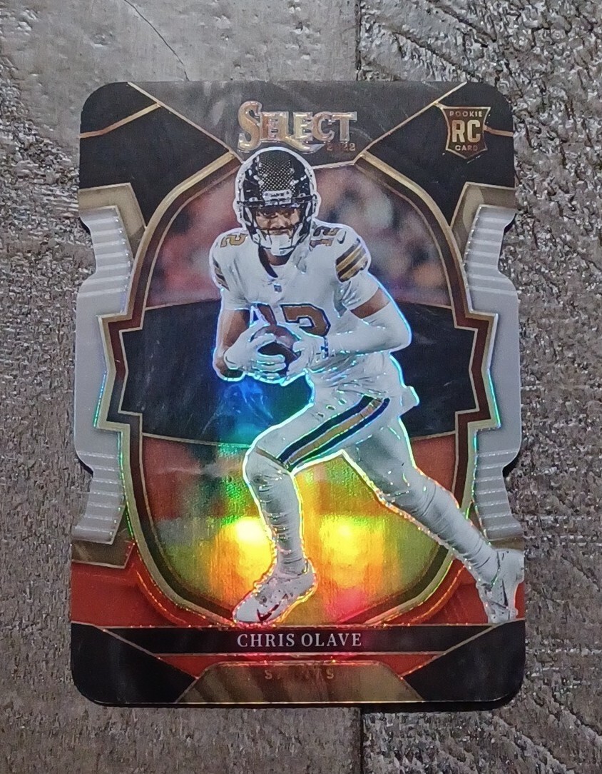 2022 Panini Select Chris Olave Black/Red Prizm Die-Cut #30 (RC)