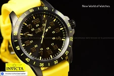 Invicta Pro Diver Quartz Black Dial Yellow Silicone Band 45mm Watch 40006