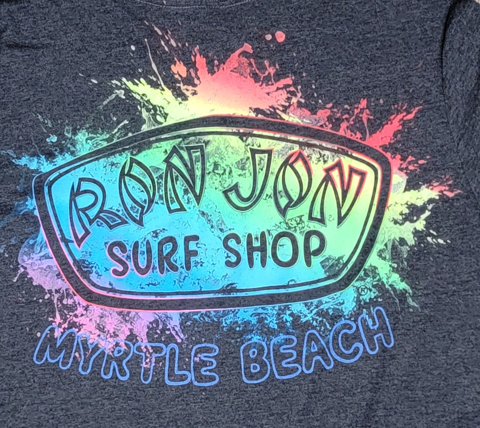 Ron Jon Surf Shop Long Sleeve Men's T Shirt Medium Gray Double Sided
