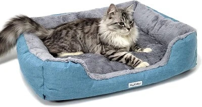 HeyKitten Ultra Soft Cat Cushion Bed with Odor Removing Charcoal Bags for Ind...