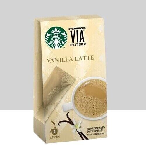 Lot 4ct Starbucks Instant Coffee VIA Vanilla Latte Holiday Spring Gif Brew B0423 - Picture 1 of 2