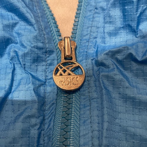 Vintage 80s Asics Gore-Tex Full Zip Windbreaker Jacket Cyan Navy White Size M - Picture 5 of 17