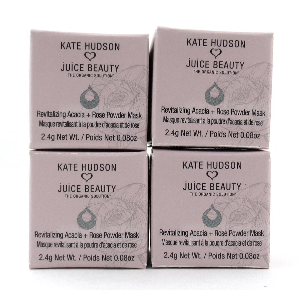 Kate Hudson Juice Beauty Revitalizing Acacia & Rose Powder Mask 2.4 g Each x 4