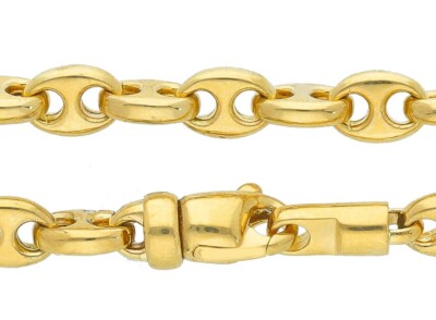 18k yellow gold mariner anchor chain 5mm, 19.7