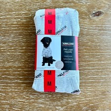Costco Kirkland Signature Pet/Dog Logo Hoodie Grey Medium Pocket Leash Hole