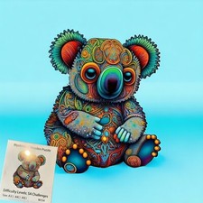 Wood Puzzle Koala Jigsaw Adults 90-130 Wooden Pieces A5 New Complete Sealed
