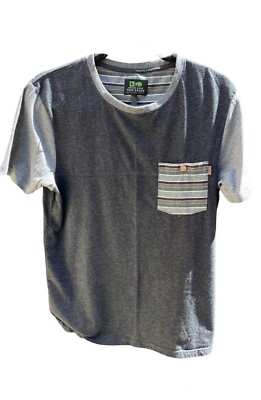 Men's Hippy Tree Multicolor Striped Pocket Logo T-Shirt M