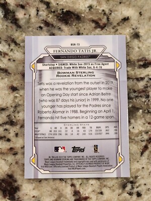 2019 Bowman Sterling Rookie Fernando Tatis Jr #BSR-73 Rookie RC | eBay