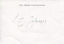 Alfred E. Johann (+) German writer, signed card