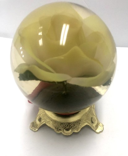 Globo de agua de rosas real Forever Yellow vintage con embalaje original - Imagen 4 de 16