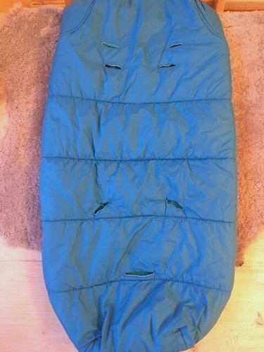 Bolso de pie original Quinny grande 100 cm cremallera azul lana cochecito buggy - Imagen 5 de 7